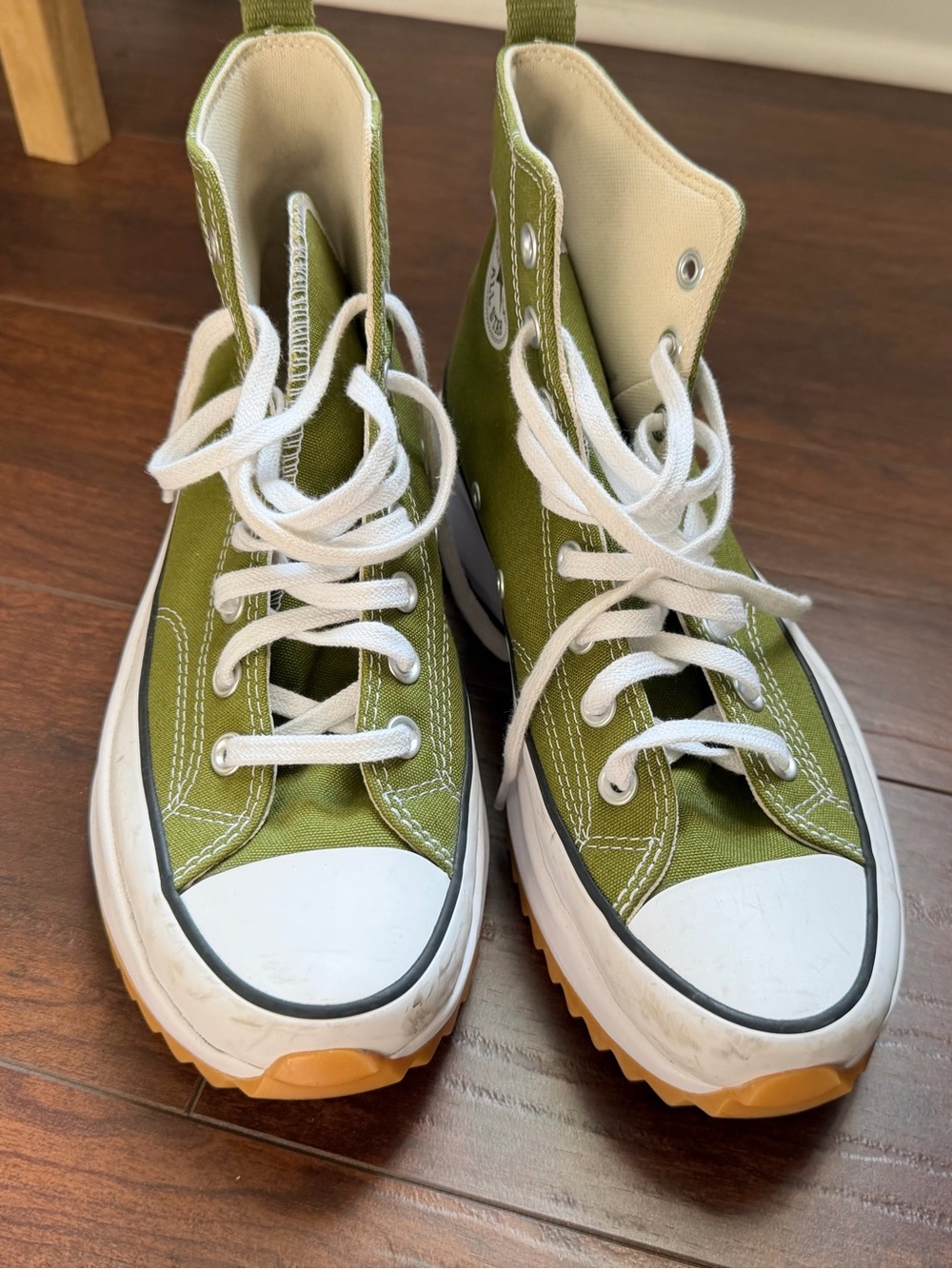 Converse Run Star Hike High Top Platform Sneakers Olive Green Women’s 10 - Picture 3 of 9
